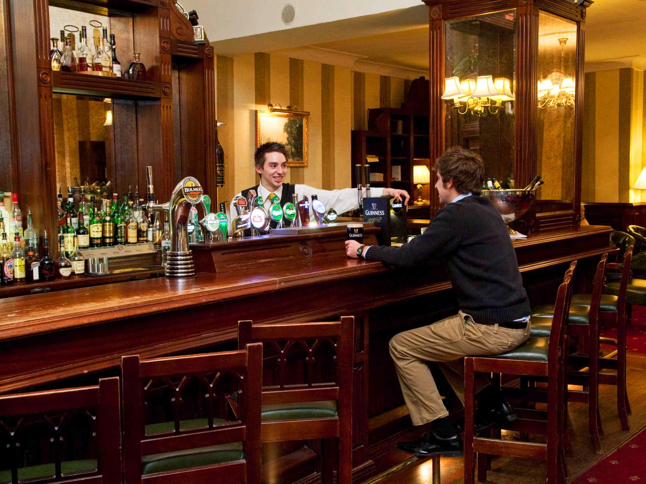 The Library Bar at Fitzpatrick Castle Hotel Co Dublin Ireland