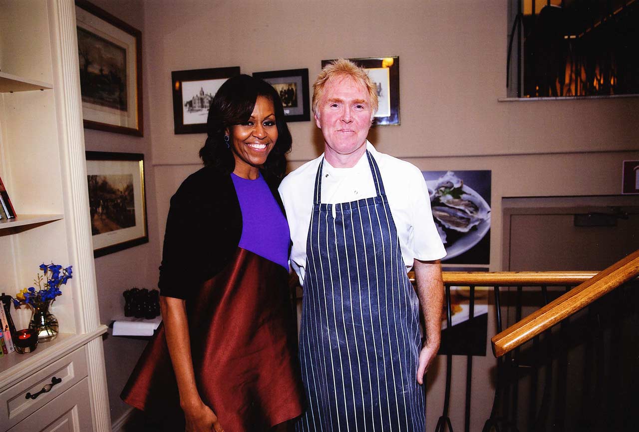 Michelle Obama visits Matt's The Thresher Seafood Restaurant Restaurant Dublin Ireland